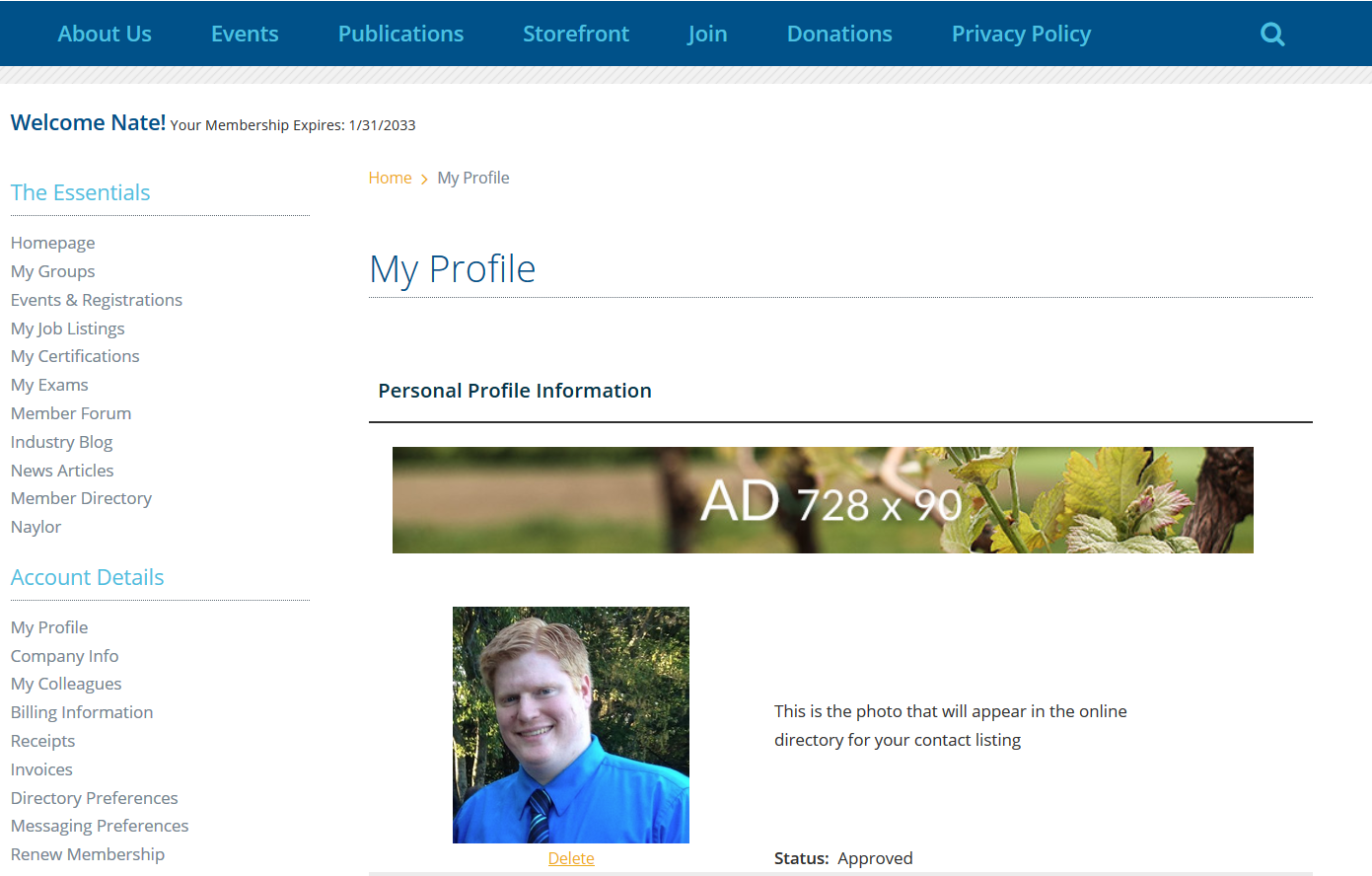 screenshot of Naylor AMS
